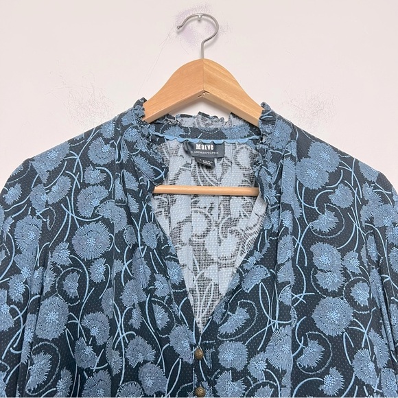 Anthropologie Maeve Collette Floral Motif Balloon Sleeve Peasant Blouse - Picture 3 of 16